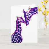 Giraffe Wenskaart Kaart (Gele Bloem)