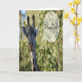 Giraffe Wenskaart Kaart (Gele Bloem)