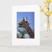 Giraffe Wenskaart Kaart (Gele Bloem)