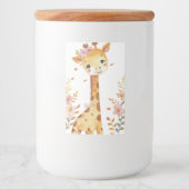 "Giraffe Whimsy keramische pot" Voedselcontainer Etiket (Voorkant)