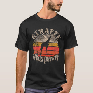 Giraffe Whisperer Funny Lovers Theme Sunse T-shirt