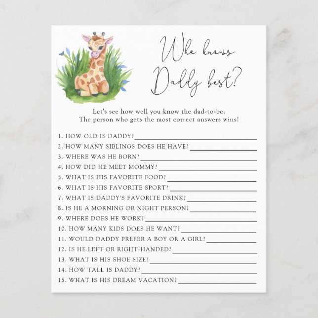 Giraffe - Wie kent papa het beste (Voorkant)