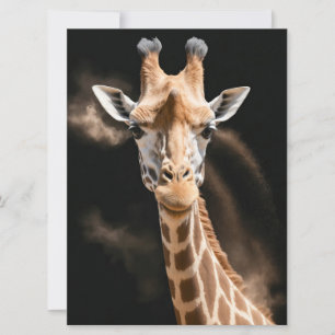 Giraffe Wild Animal Elegant Dramatische Portretkun Kaart