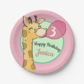 Giraffe Wild Birthday Party Bord (Voorkant)