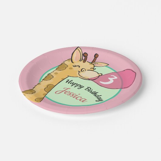 Giraffe Wild Birthday Party Bord (Gekanteld)