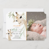 Giraffe Wild Een Waterverf Foto 1e Verjaardag Kaart (Voorkant)