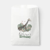 Giraffe Wild Jungle Botanical Animal Birthday Bedankzakje (Voorkant)