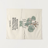 Giraffe Wild One Animal Verjaardagsfeestje Achterg Wandkleed (Voorkant (horizontaal))