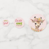 Giraffe Wild One Safari Baby shower Het is Meisje Confetti (Voorkanten)