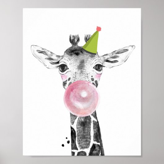 Giraffe Wilde Safari Dieren op zaterdag Poster (Voorkant)
