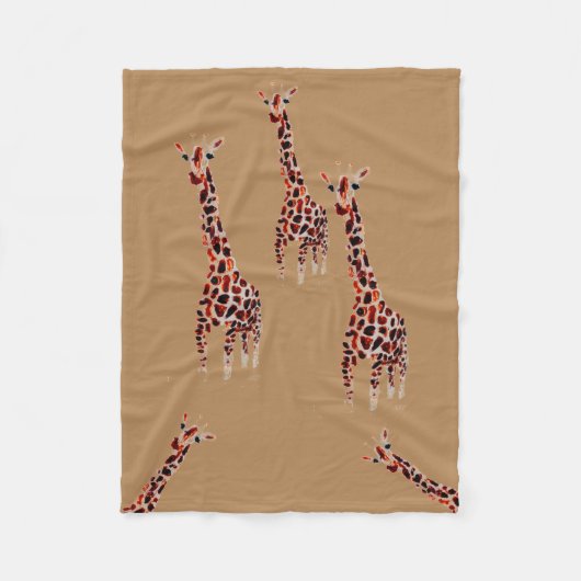 Giraffe Wildlife Art Funny Animal Fleece Deken (Voorkant)