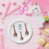 Giraffe Wildlife Art Verjaardag Papieren Bordje (Feest)