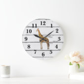 Giraffe-wildlife decor rustieke shiplap grote klok (Huis)