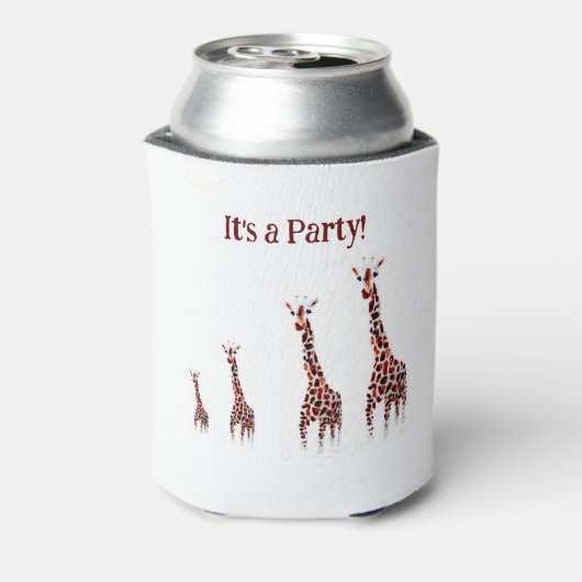 Giraffe Wildlife gepersonaliseerde partij Blikjeskoeler (Blikje Achterkant)