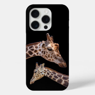 Giraffe Wildlife Safari Zwart iPhone 15 Pro Case