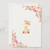 Giraffe WILT ÉÉN uitnodiging roze goudplein (Achterkant)