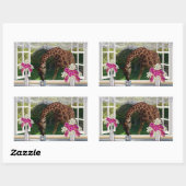 Giraffe Window Dresser, Rechthoekige Sticker (Vel)