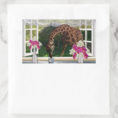 Giraffe Window Dresser, Rechthoekige Sticker (Tas)