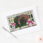 Giraffe Window Dresser, Rechthoekige Sticker (Envelop)