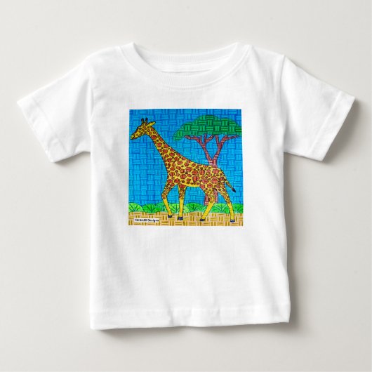 Giraffe (wit) - Baby T-Shirt (Voorkant)
