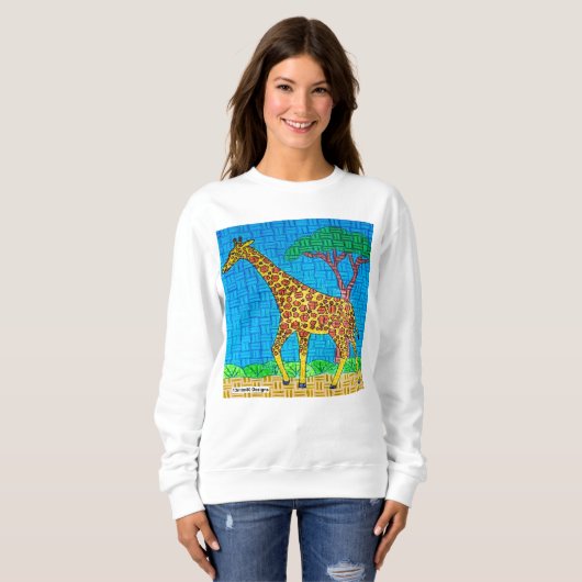 Giraffe (wit) - Dames Sweatshirt (Voorkant volledig)