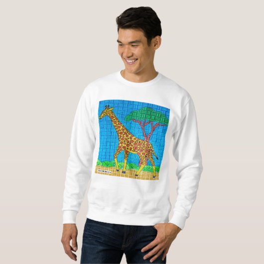 Giraffe (wit) - Heren Sweatshirt (Voorkant volledig)