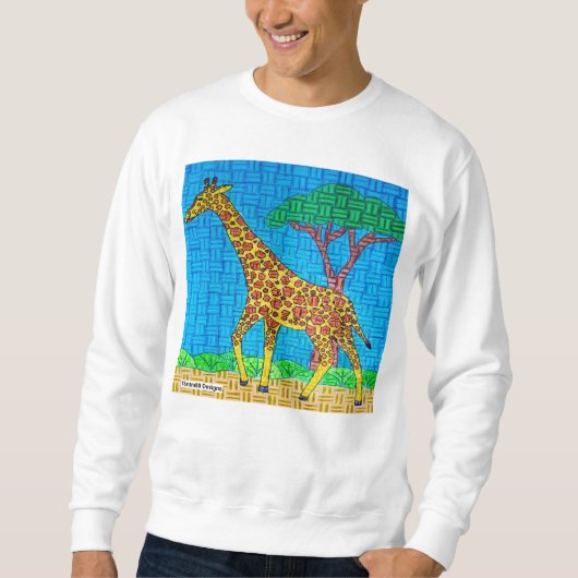Giraffe (wit) - Heren Sweatshirt (Voorkant)