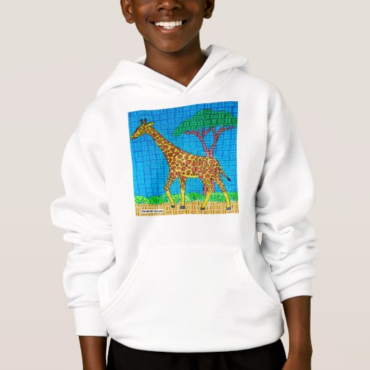 Giraffe (wit) - Jongens Hoodie (Voorkant)