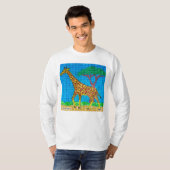 Giraffe (wit) - Mannen Shirt met lange mouwen (Voorkant volledig)