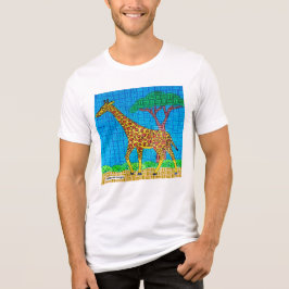 Giraffe (wit) - Mannen Tri-Blend Shirt