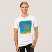 Giraffe (wit) - Mannen Tri-Blend Shirt (Voorkant volledig)