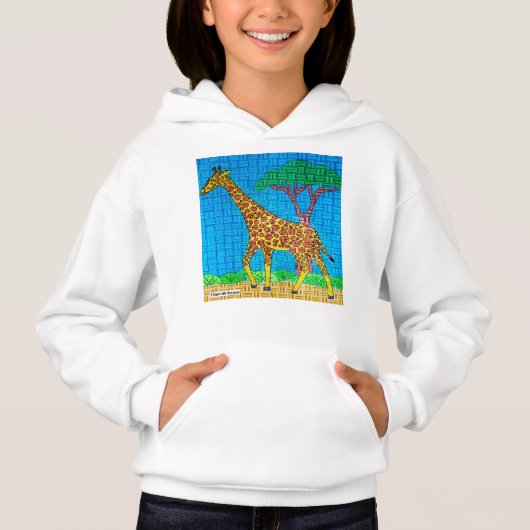 Giraffe (wit) - Meisjes Hoodie (Voorkant)