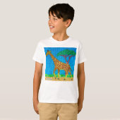 Giraffe (wit) - T-shirt voor jongens (Voorkant volledig)
