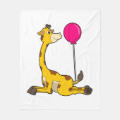 Giraffe with Balloon Fleece Deken (Voorkant)