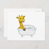 Giraffe with Bathtub with Foam Briefkaart (Voorkant / Achterkant)