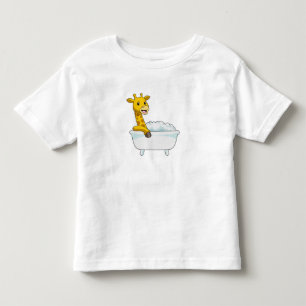 Giraffe with Bathtub with Foam Kinder Shirts