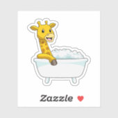 Giraffe with Bathtub with Foam Sticker (Vel)