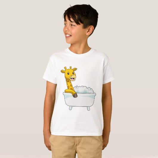 Giraffe with Bathtub with Foam T-shirt (Voorkant volledig)