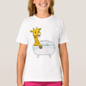 Giraffe with Bathtub with Foam T-shirt (Voorkant)