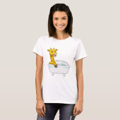 Giraffe with Bathtub with Foam T-shirt (Voorkant volledig)