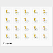 Giraffe with Bathtub with Foam Vierkante Sticker (Vel)