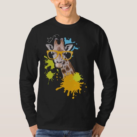Giraffe with Glasses I Animal  I Giraffes T-shirt (Voorkant)