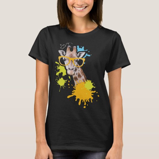 Giraffe with Glasses I Animal  I Giraffes T-shirt (Voorkant)