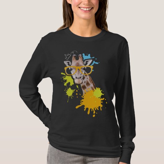 Giraffe with Glasses I Animal  I Giraffes T-shirt (Voorkant)