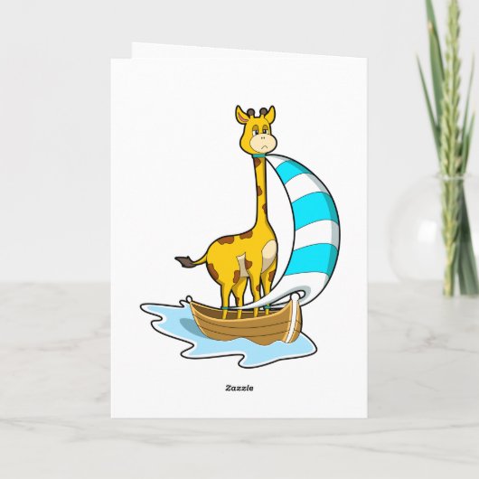 Giraffe with Sailing boat Kaart (Achterkant)