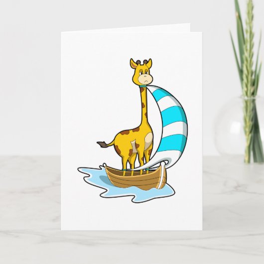 Giraffe with Sailing boat Kaart (Voorkant)