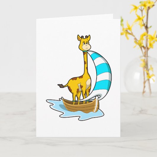 Giraffe with Sailing boat Kaart (Gele Bloem)