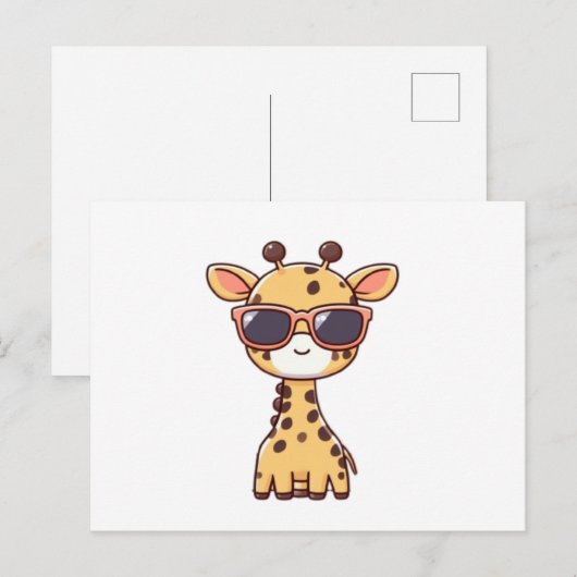 Giraffe with sunglasses briefkaart (Voorkant / Achterkant)
