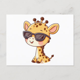 Giraffe with sunglasses briefkaart