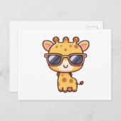 Giraffe with sunglasses briefkaart (Voorkant / Achterkant)